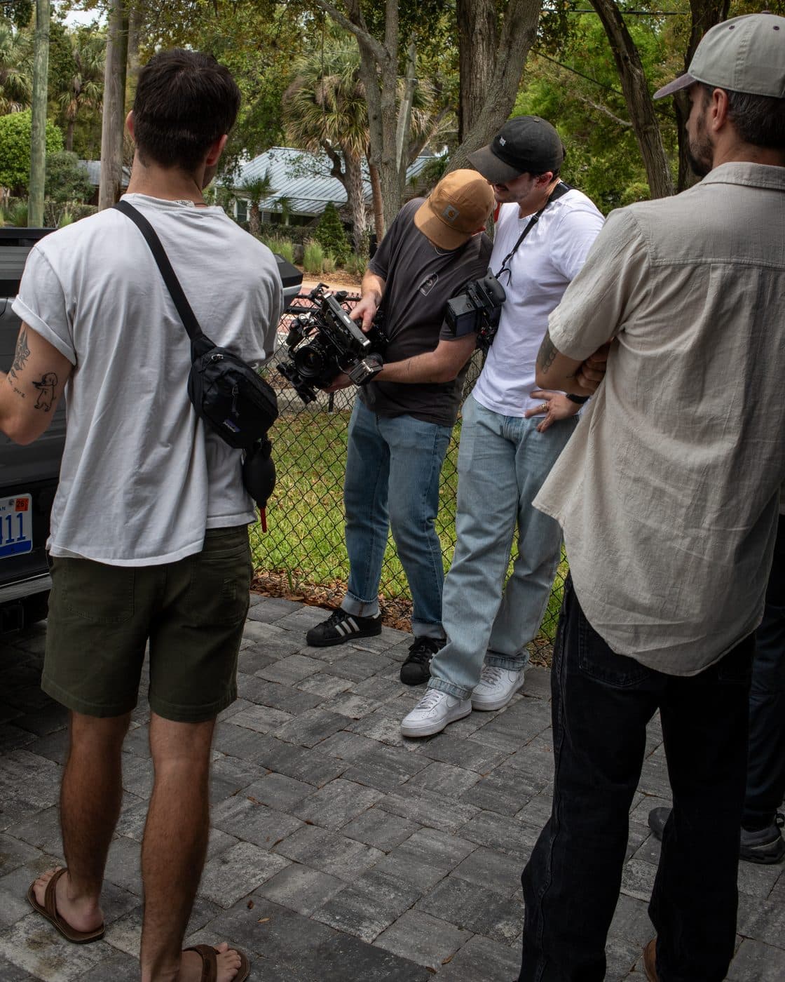 The crew outside a house in Florida.