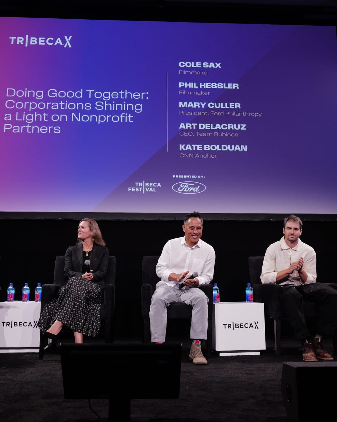 The Tribeca X panel on stage, 10 June 2025.