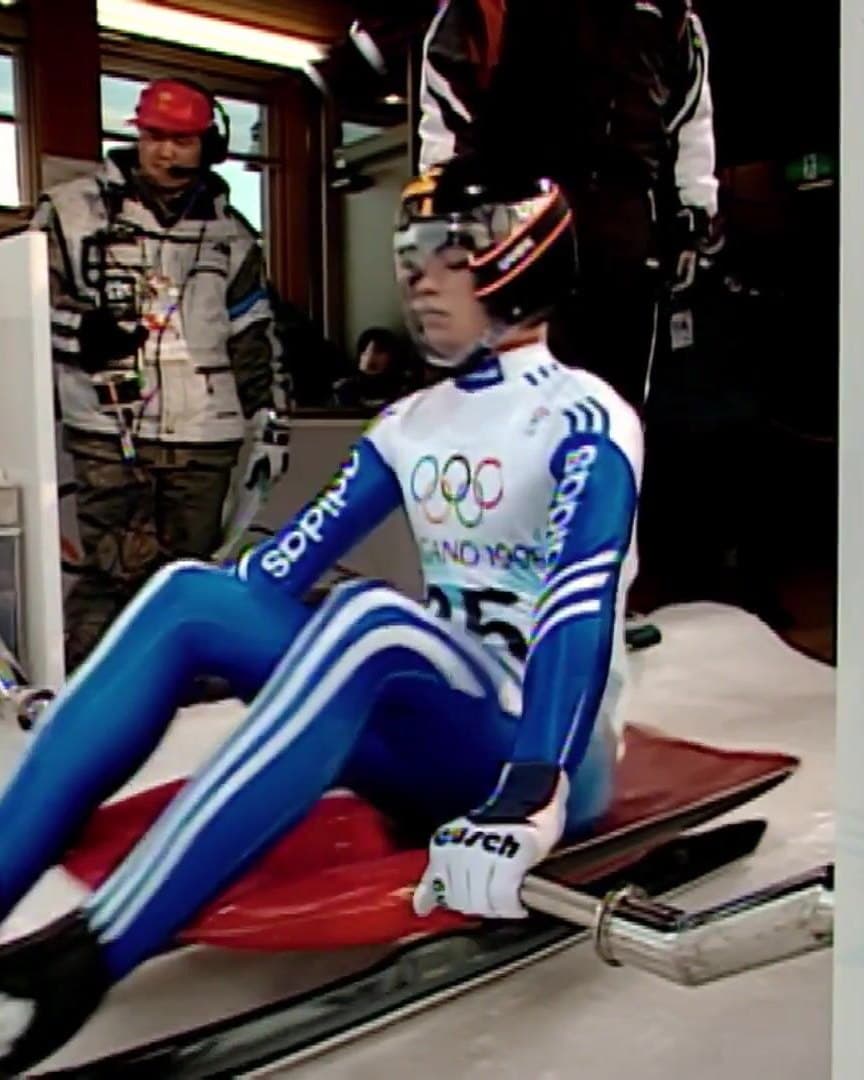 A luger at the Nagano 1998 Games, from the archive.