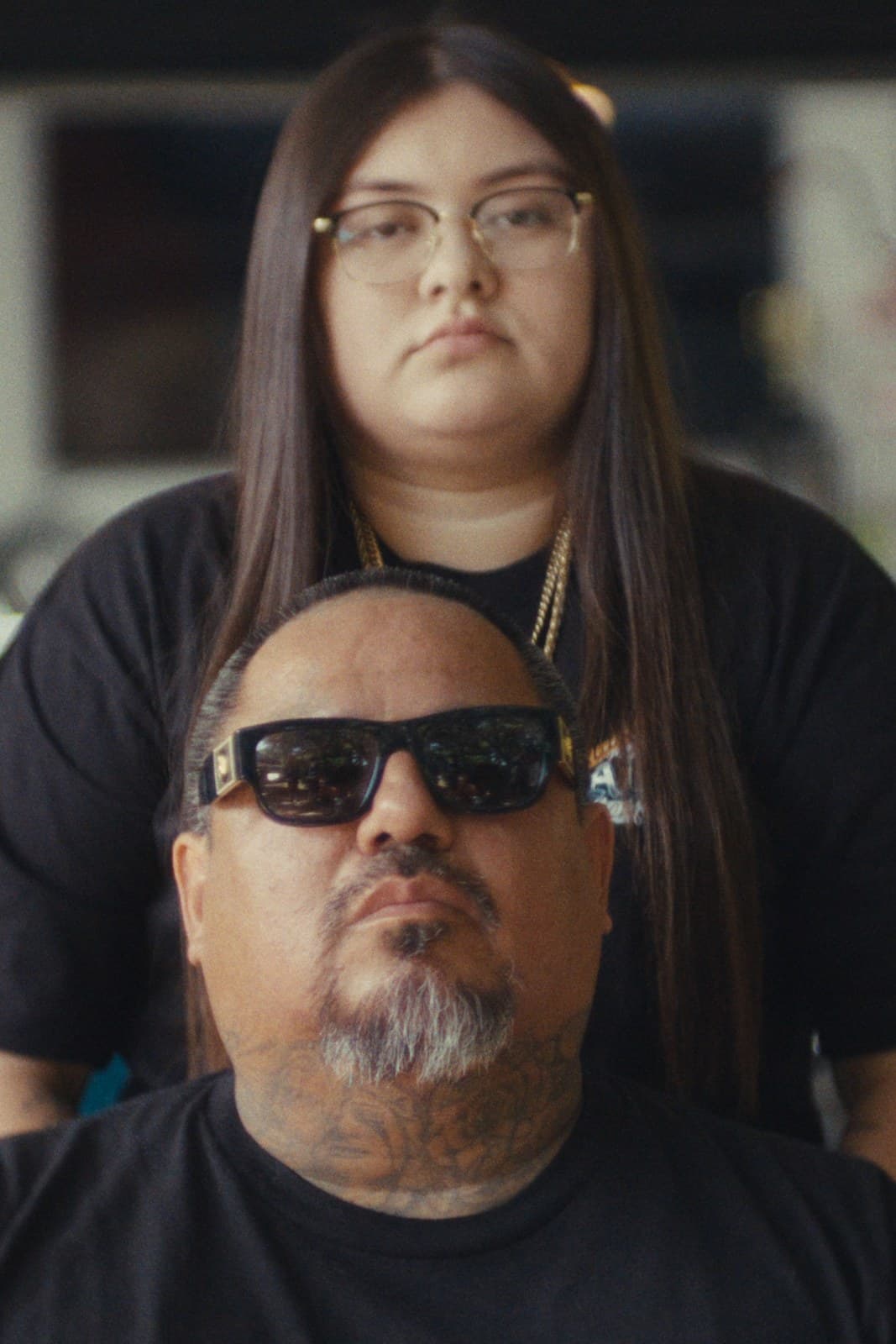 A father and daughter from the Dallas lowrider club.