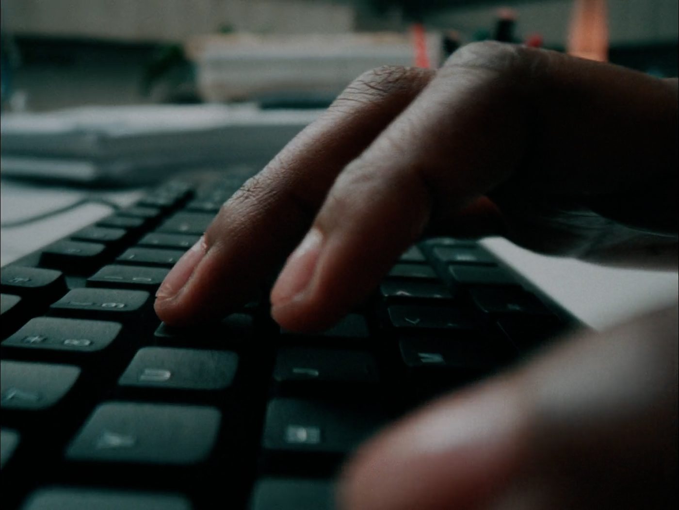 Hands on the keyboard mid-edit