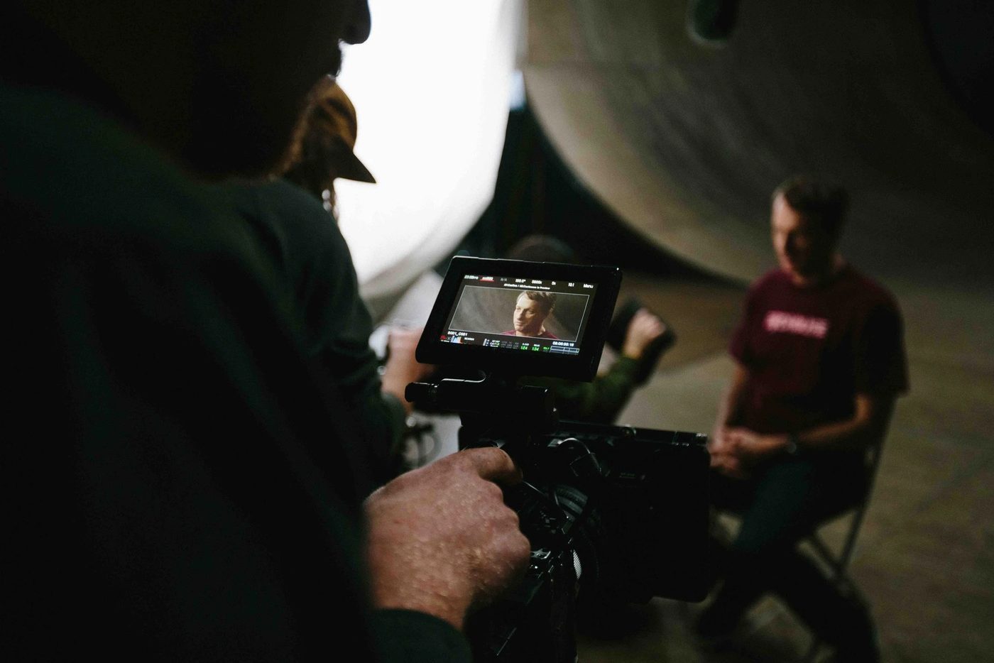 Playback on a monitor mid-interview