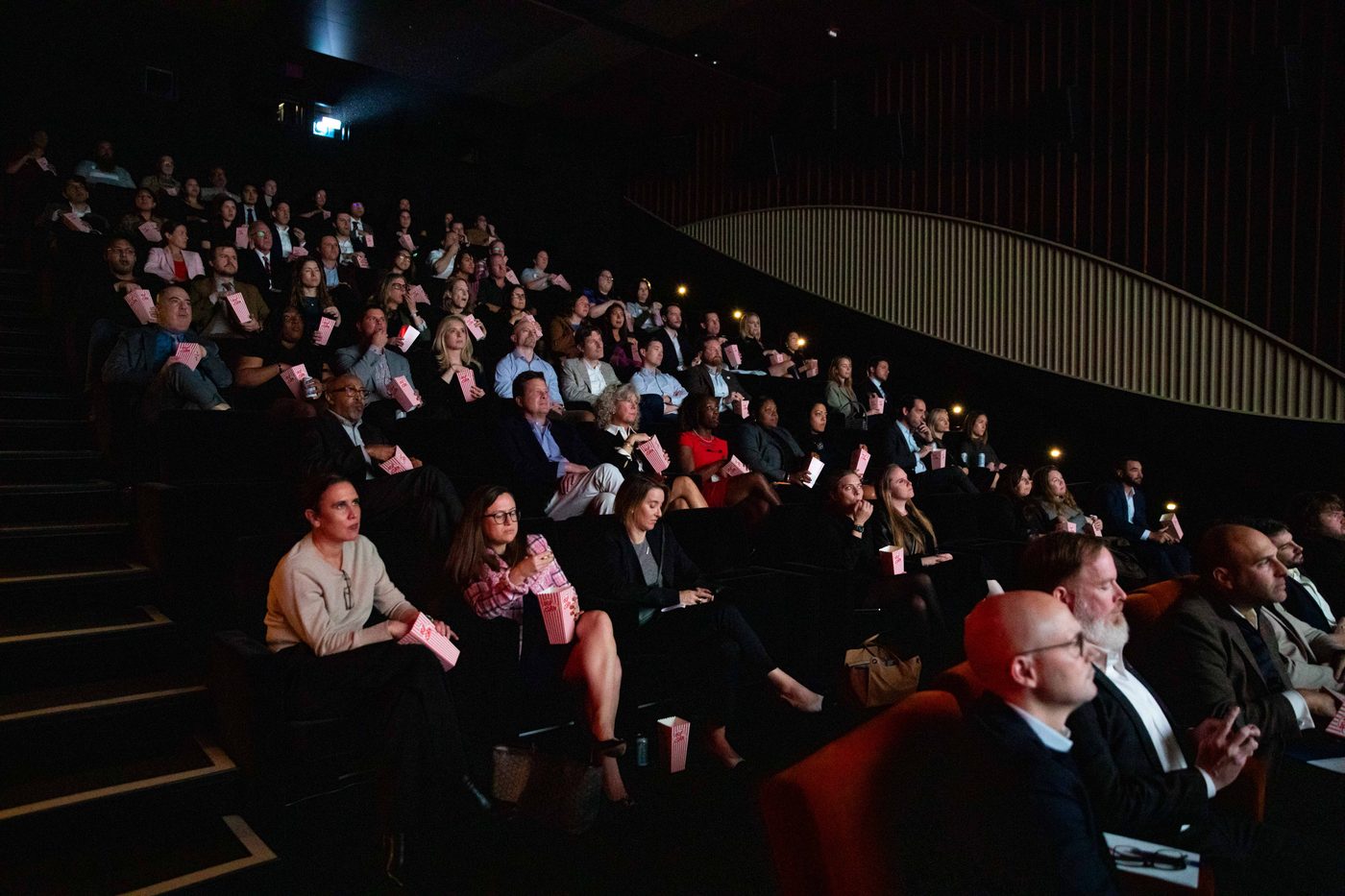 A full theater at a screening