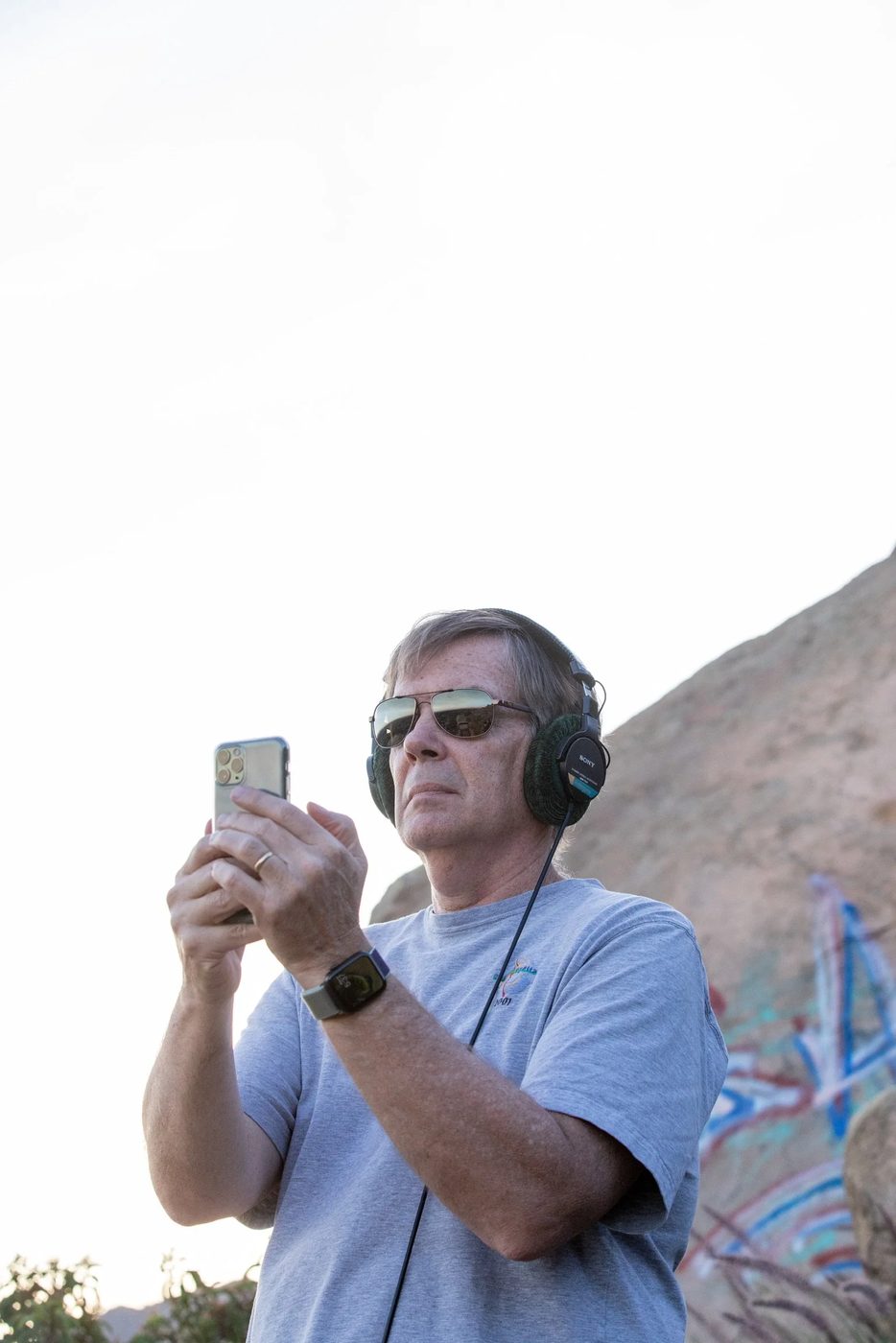 Scouting a location with a phone